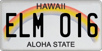 HI license plate ELM016