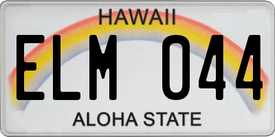 HI license plate ELM044