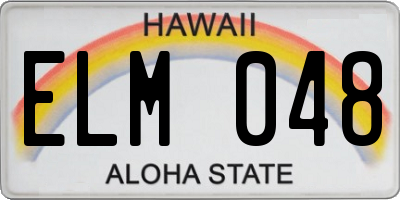 HI license plate ELM048