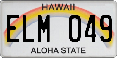 HI license plate ELM049