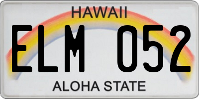 HI license plate ELM052