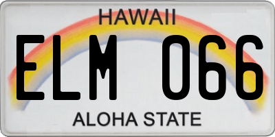 HI license plate ELM066