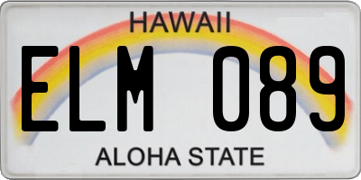 HI license plate ELM089