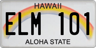 HI license plate ELM101