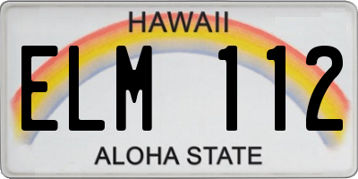 HI license plate ELM112