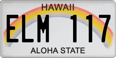 HI license plate ELM117