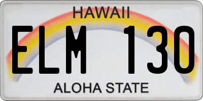 HI license plate ELM130