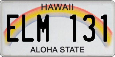 HI license plate ELM131