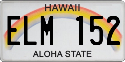 HI license plate ELM152