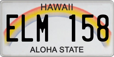 HI license plate ELM158
