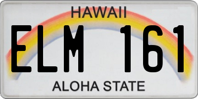 HI license plate ELM161
