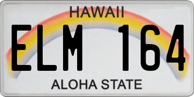 HI license plate ELM164