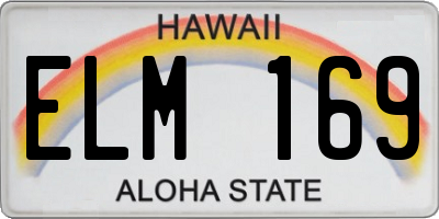 HI license plate ELM169