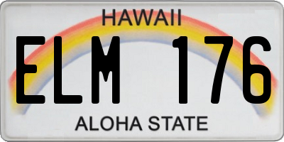 HI license plate ELM176