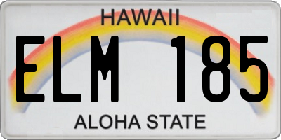 HI license plate ELM185