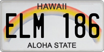 HI license plate ELM186
