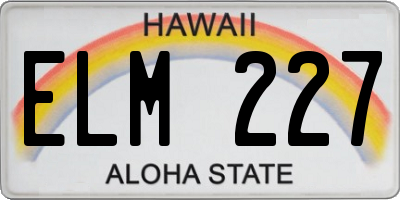HI license plate ELM227