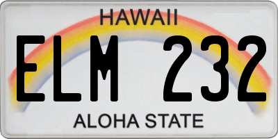 HI license plate ELM232