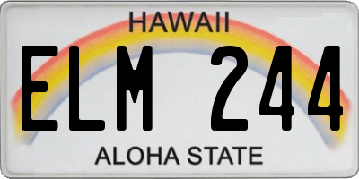 HI license plate ELM244