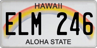 HI license plate ELM246