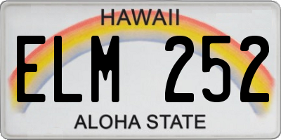 HI license plate ELM252