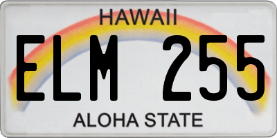 HI license plate ELM255