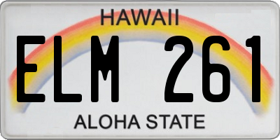HI license plate ELM261