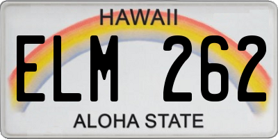 HI license plate ELM262