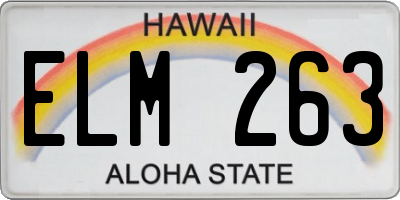 HI license plate ELM263