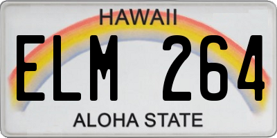 HI license plate ELM264