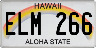 HI license plate ELM266