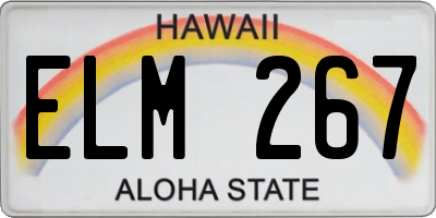 HI license plate ELM267
