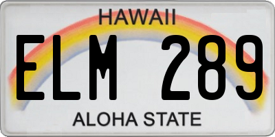 HI license plate ELM289