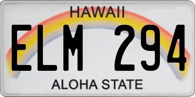 HI license plate ELM294