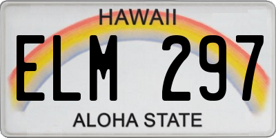 HI license plate ELM297