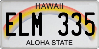 HI license plate ELM335