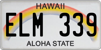 HI license plate ELM339