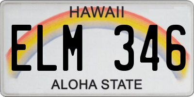 HI license plate ELM346