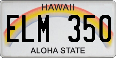 HI license plate ELM350
