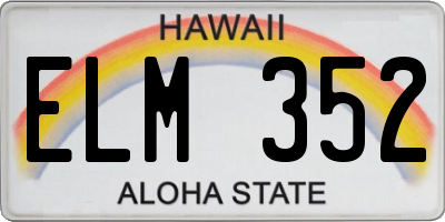 HI license plate ELM352