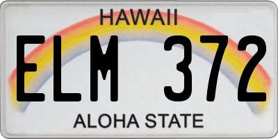 HI license plate ELM372