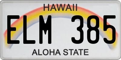 HI license plate ELM385