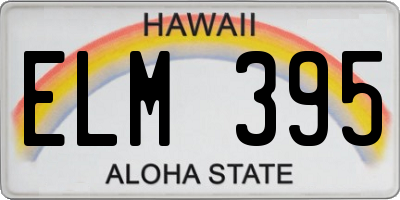 HI license plate ELM395
