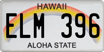 HI license plate ELM396