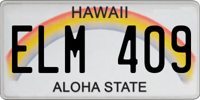 HI license plate ELM409