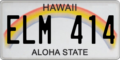 HI license plate ELM414