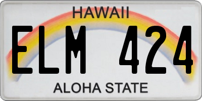 HI license plate ELM424