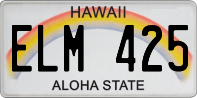 HI license plate ELM425