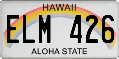 HI license plate ELM426
