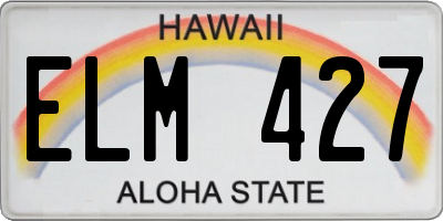 HI license plate ELM427